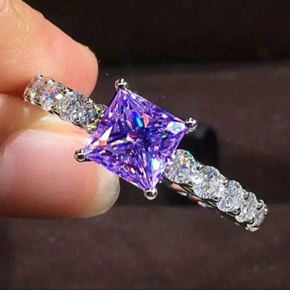 Elegant Unisex Zircon promise ring sz 7